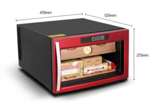 Tủ bảo quản xì gà cắm điện JC-23 Chi tiết kích thước nhỏ gọn của tủ xì gà JC-23